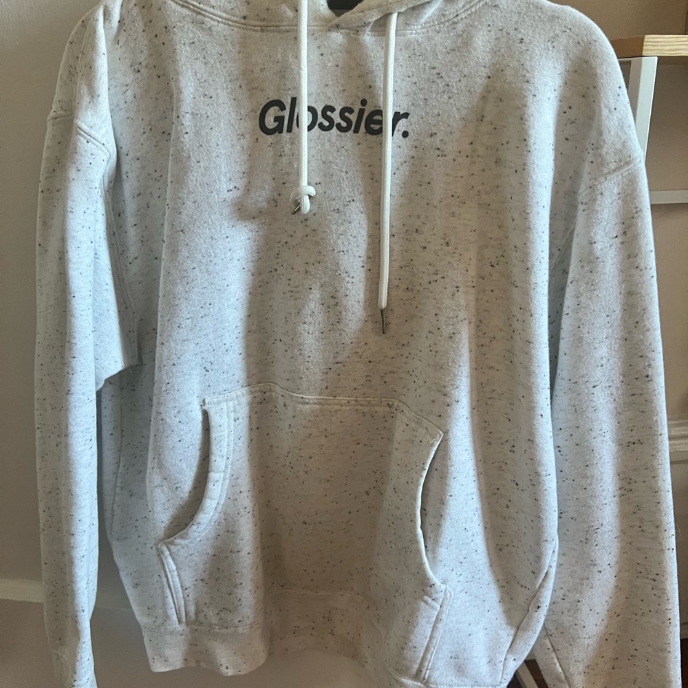 Glossier White Speckled Sweatshirt XS